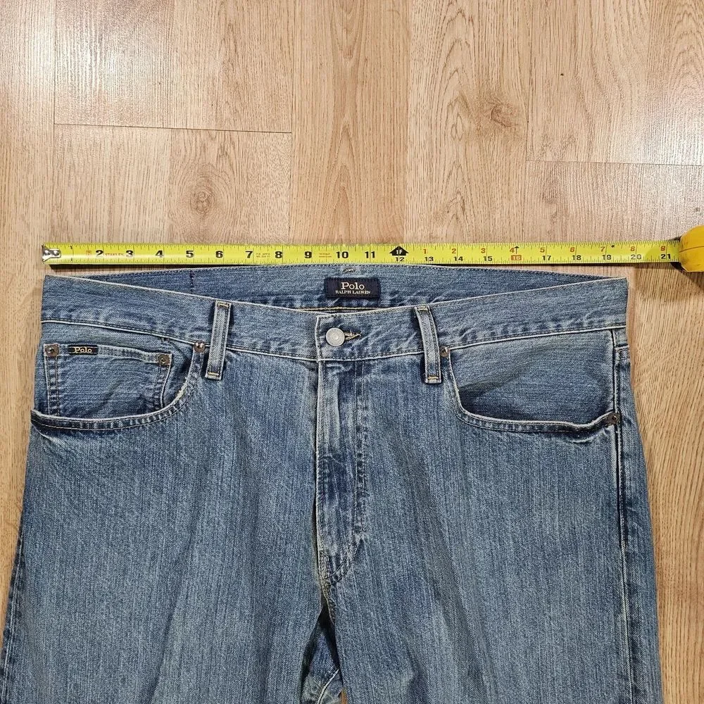 Polo Ralph‎ Lauren Jeans Mens 36x32 Blue Cotton Straight Leg Pocket Casual Denim